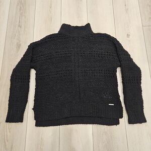 Abercrombie and Fitch crochet crop top sweater, black, small